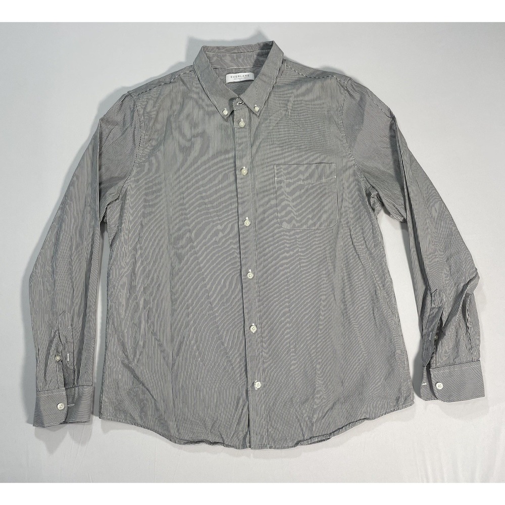 Everlane Shirt Mens‎ XL Black White Striped Cotton Button Down Long Sleeve